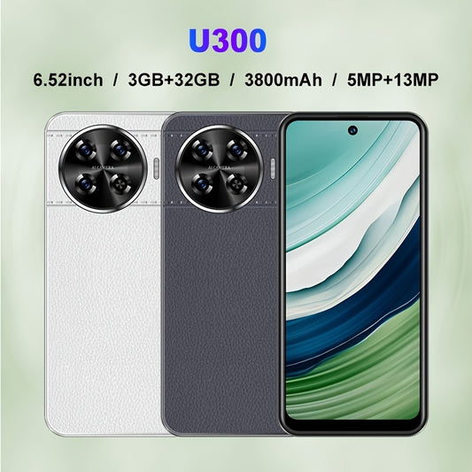 U300 Mobile Phone 4G Network 3GB+32GB Running Memory 6.52-inch Large Screen 3800mAh Battery Capacity Durable Android Phone Smartphone Android 10.0