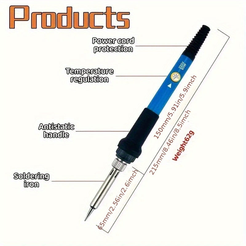 19pcs Soldering Iron Set - DIY Manual Set With Digital Multimeter, Temperature Regulating Soldering Iron, Precision Circuit Maintenance Tool - For Electronics Enthusiasts & Hobbyists - Perfect for DIY Projects & Circuit Repai