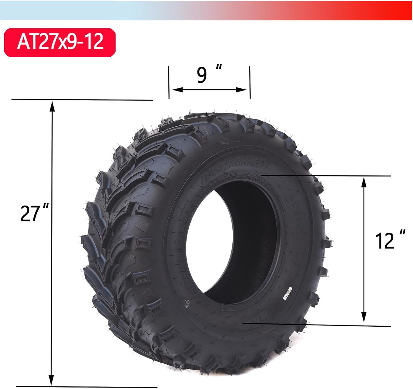 27X9-12 ATV Tires 27X9-12 UTV Tire - ATV/UTV Tires, All-Terrain Tires, Off-Road Tires, Mud/Trail Tires, Tubeless (Set of 2)