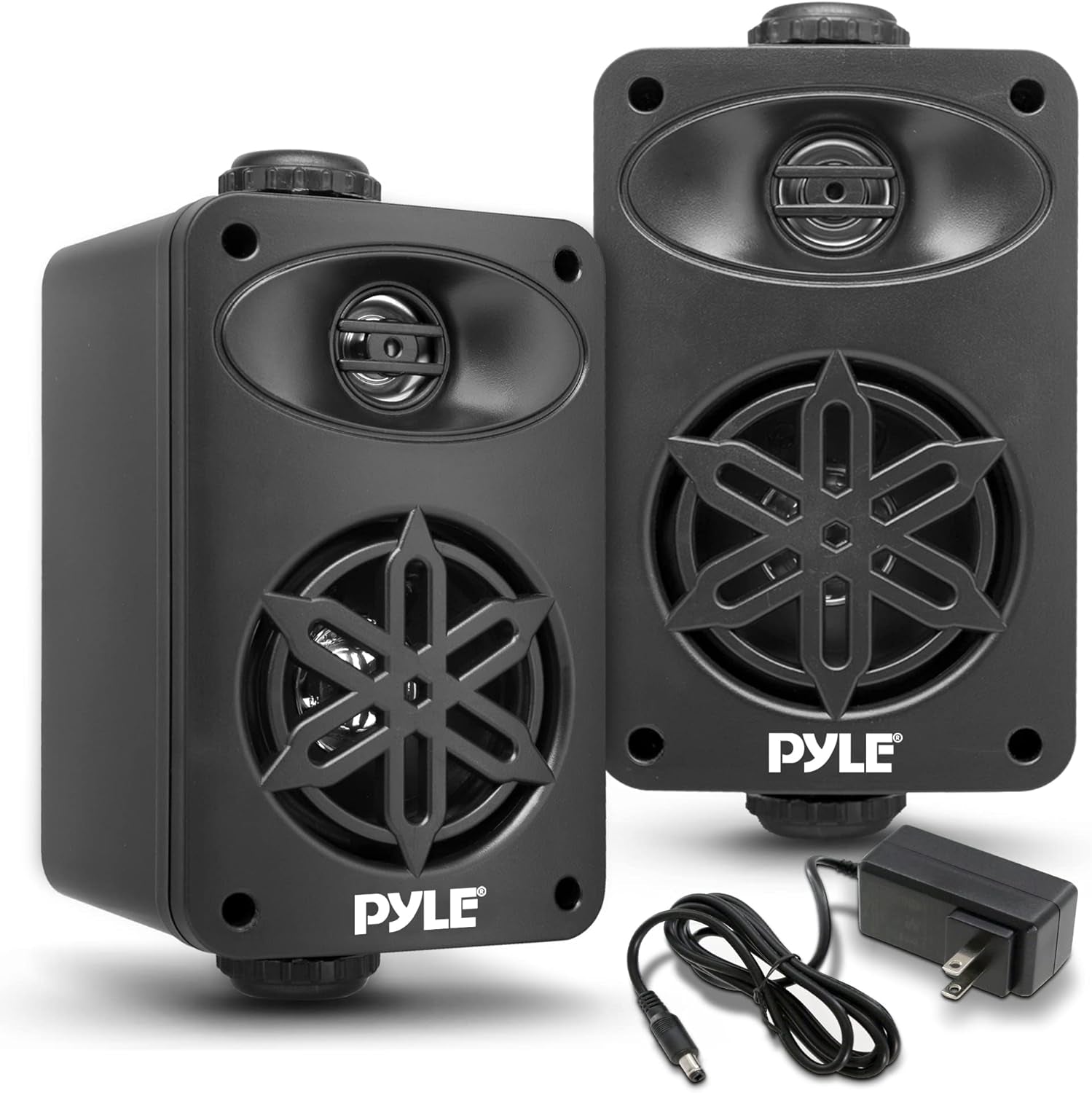 usa Bluetooth Indoor Outdoor Speakers Pair - 200 Watt Dual Waterproof 3.5” 2-Way Full Range Speaker System W/ 1/2” High Compliance Polymer Tweeter - Home, Boat, Patio, Poolside - Pdwrbt36Bk,Black