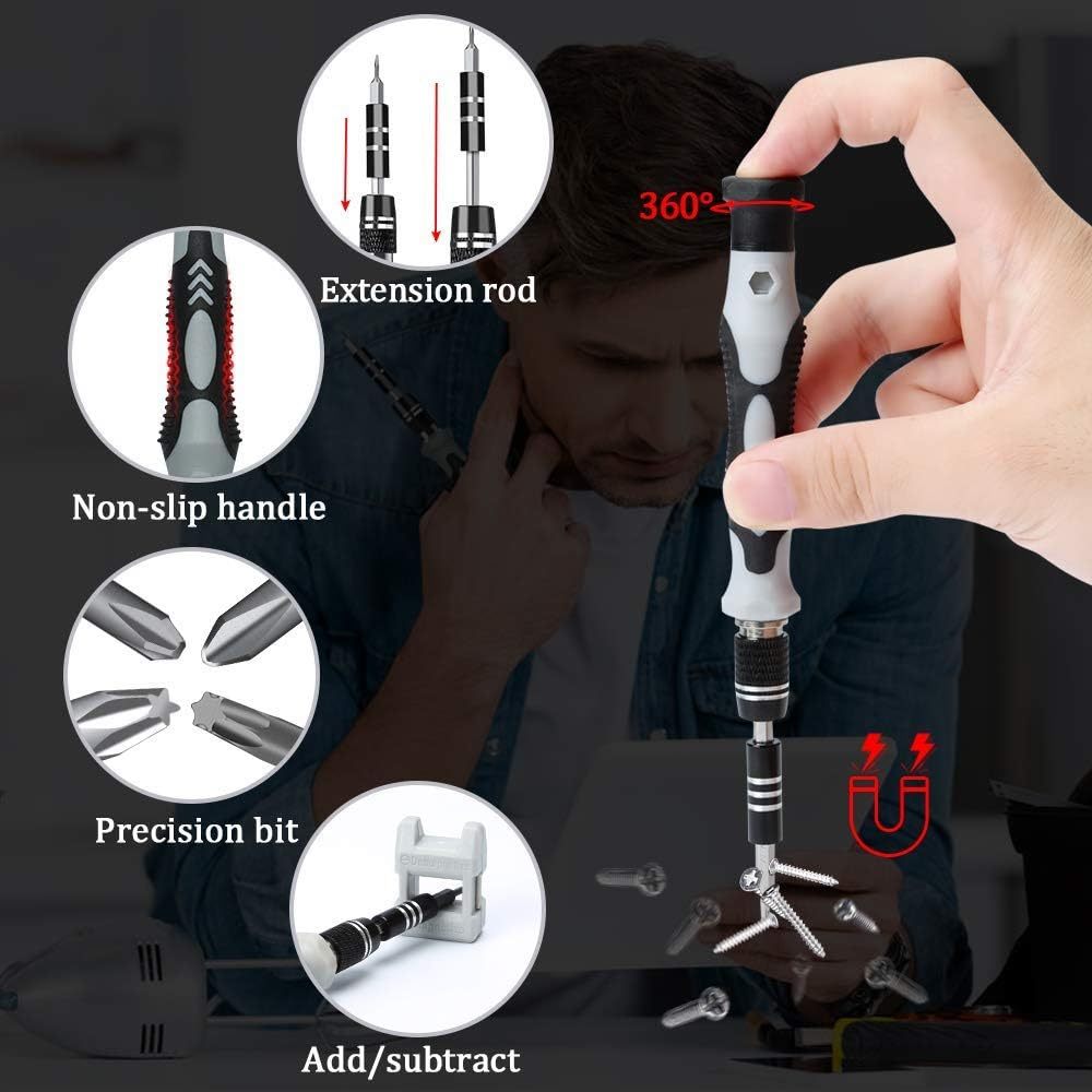 122 In 1 Precision Screwdriver Set, Electronics Magnetic Repair Tool Kit With Case For Repair Computer, IPhone, PC, Cellphone, Laptop, Switch, PS4, Game Console, Watch, Glasses Etc