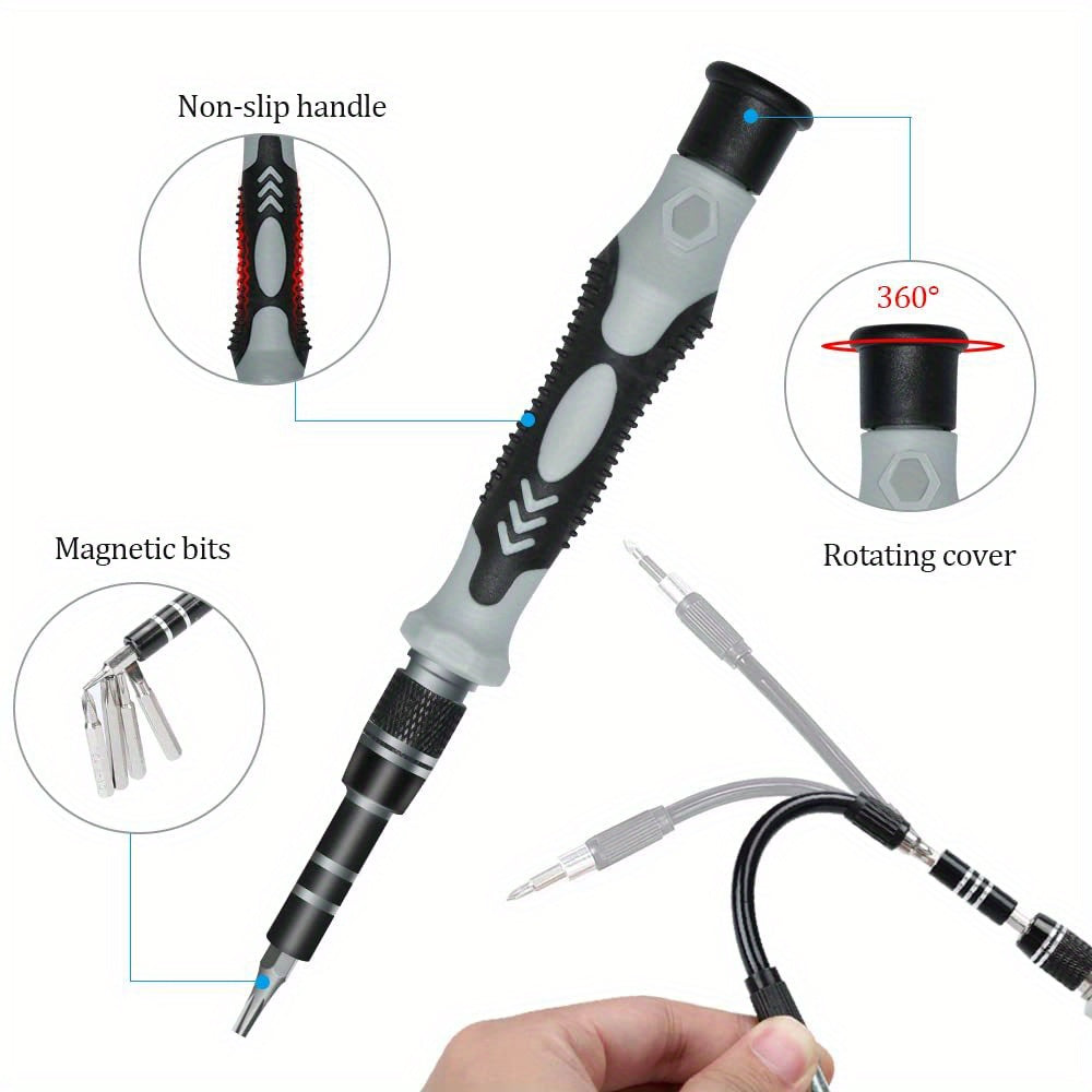 122 In 1 Precision Screwdriver Set, Electronics Magnetic Repair Tool Kit With Case For Repair Computer, IPhone, PC, Cellphone, Laptop, Switch, PS4, Game Console, Watch, Glasses Etc