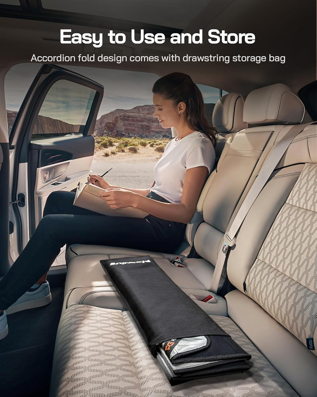 Windshield Sun Shade for Mazda CX5 2017-2025 with Rearview Mirror Mounted Camera. Reflective Aluminum Film Front Window Sunshade - BLAZBLOCK