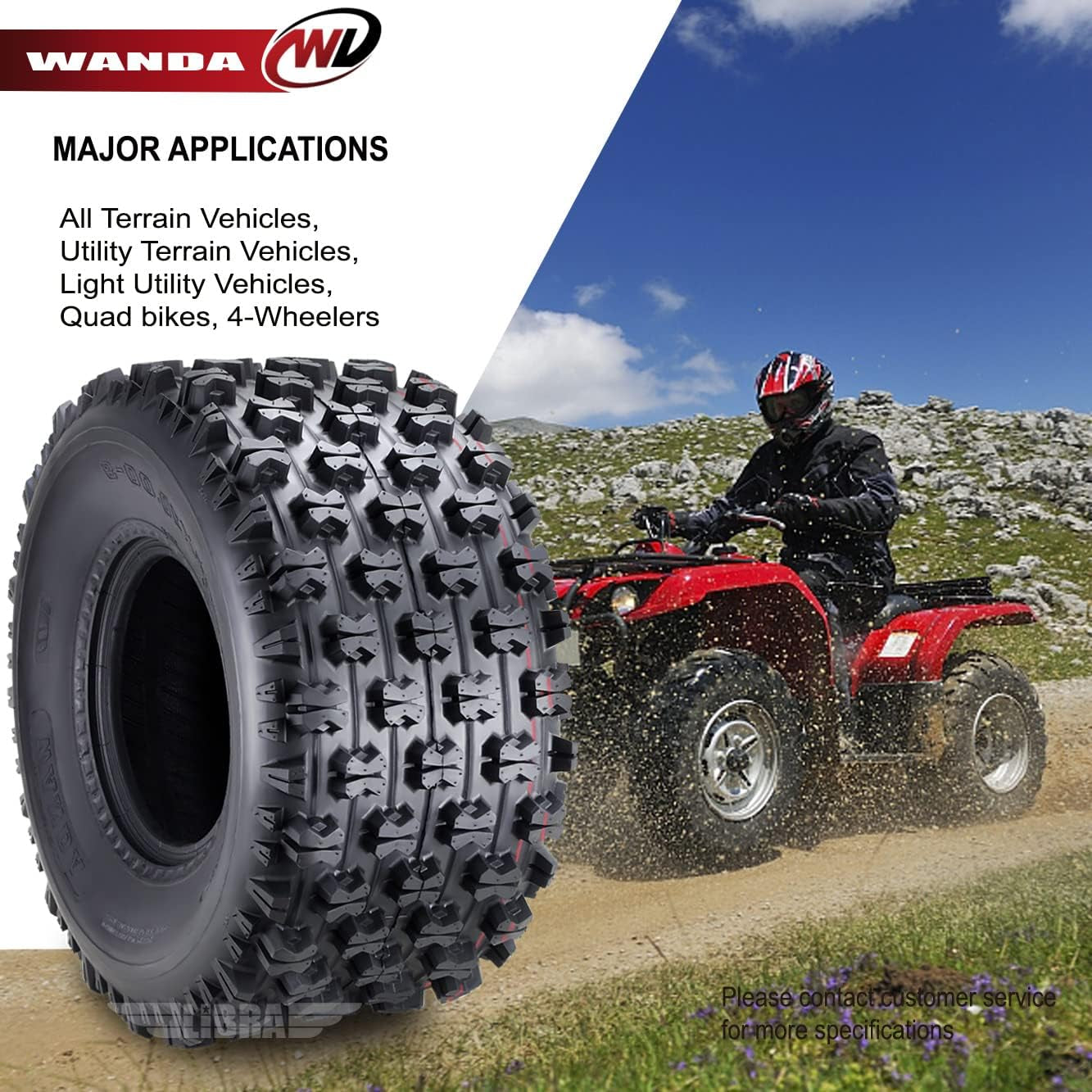 4 Sport ATV Tires 22X7-10 & 22X10-9 90-04 Yamaha Warrior 350X GNCC Race