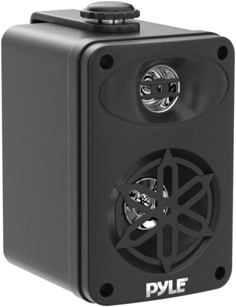 usa Bluetooth Indoor Outdoor Speakers Pair - 200 Watt Dual Waterproof 3.5” 2-Way Full Range Speaker System W/ 1/2” High Compliance Polymer Tweeter - Home, Boat, Patio, Poolside - Pdwrbt36Bk,Black