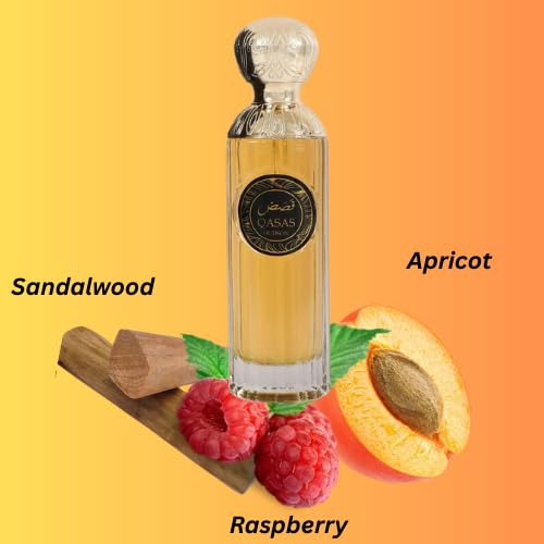 Qasas Hudson Eau De Parfum, Unisex Fragrance with Raspberry, Apricot and Sandalwood, 3.4 fl.oz