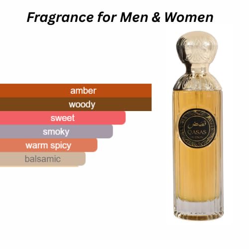 Qasas Hudson Eau De Parfum, Unisex Fragrance with Raspberry, Apricot and Sandalwood, 3.4 fl.oz