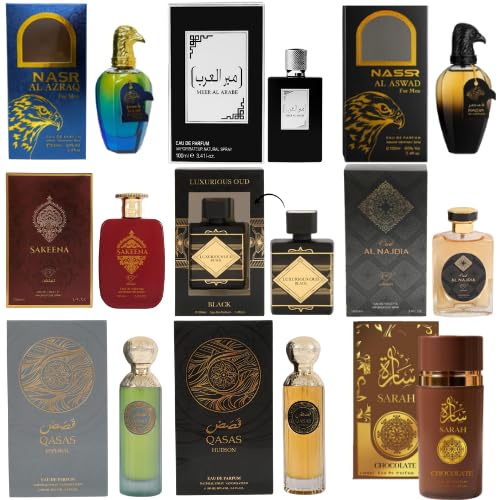Premium Inspired Perfume Collection for Men, 3.4 Fl Oz each RANDOM 10 Bottles, Mixed Designer Fragrances | Cologne for Men | Arabe perfumes para Hombre (ANY 10 Perfumes Random pick)
