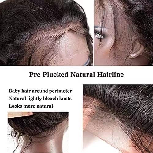 13x4 Lace Front Wigs Human Hair Pre Plucked 180 Density Brazilian Wet and Wavy Human Hair Wigs for Black Women Glueless Curly Lace Frontal Wig Natural Color (22 Inch)