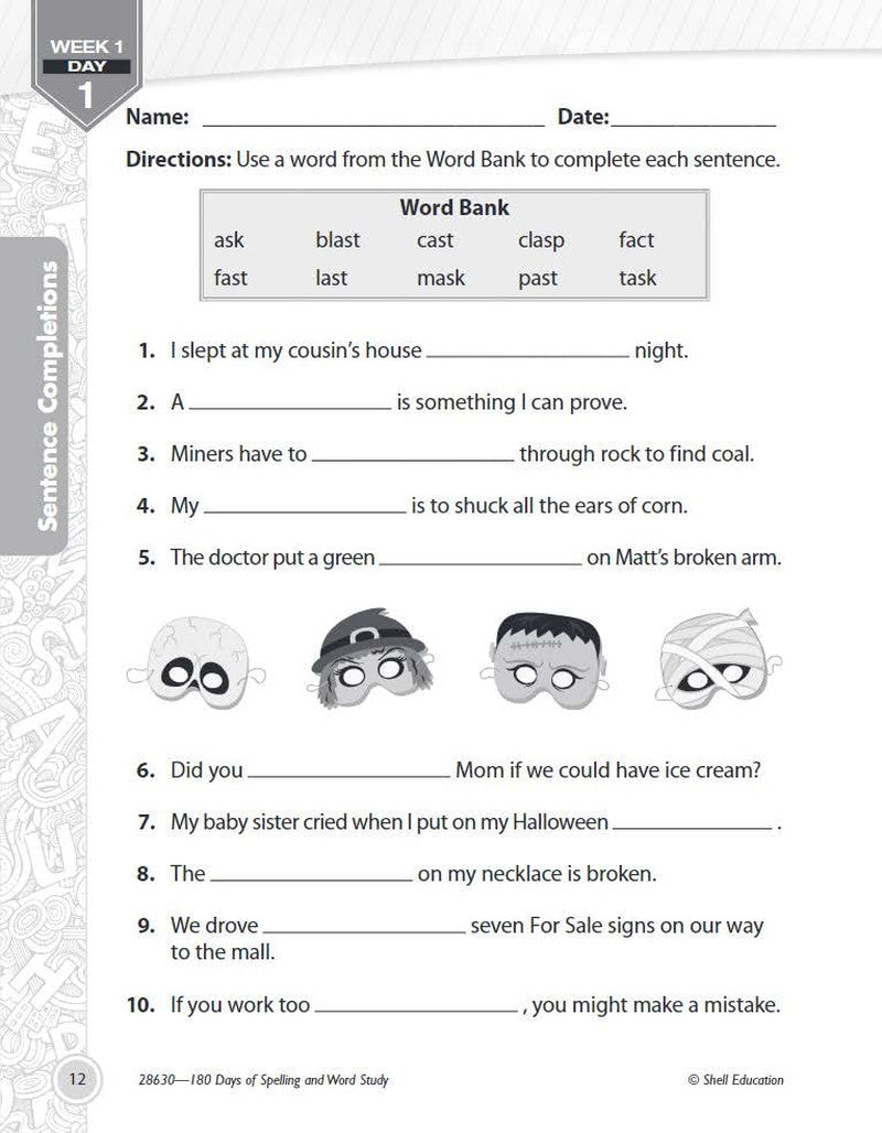 180 Days™: Reading, Vocabulary/Language for 2Nd Grade Practice Workbook for Clas