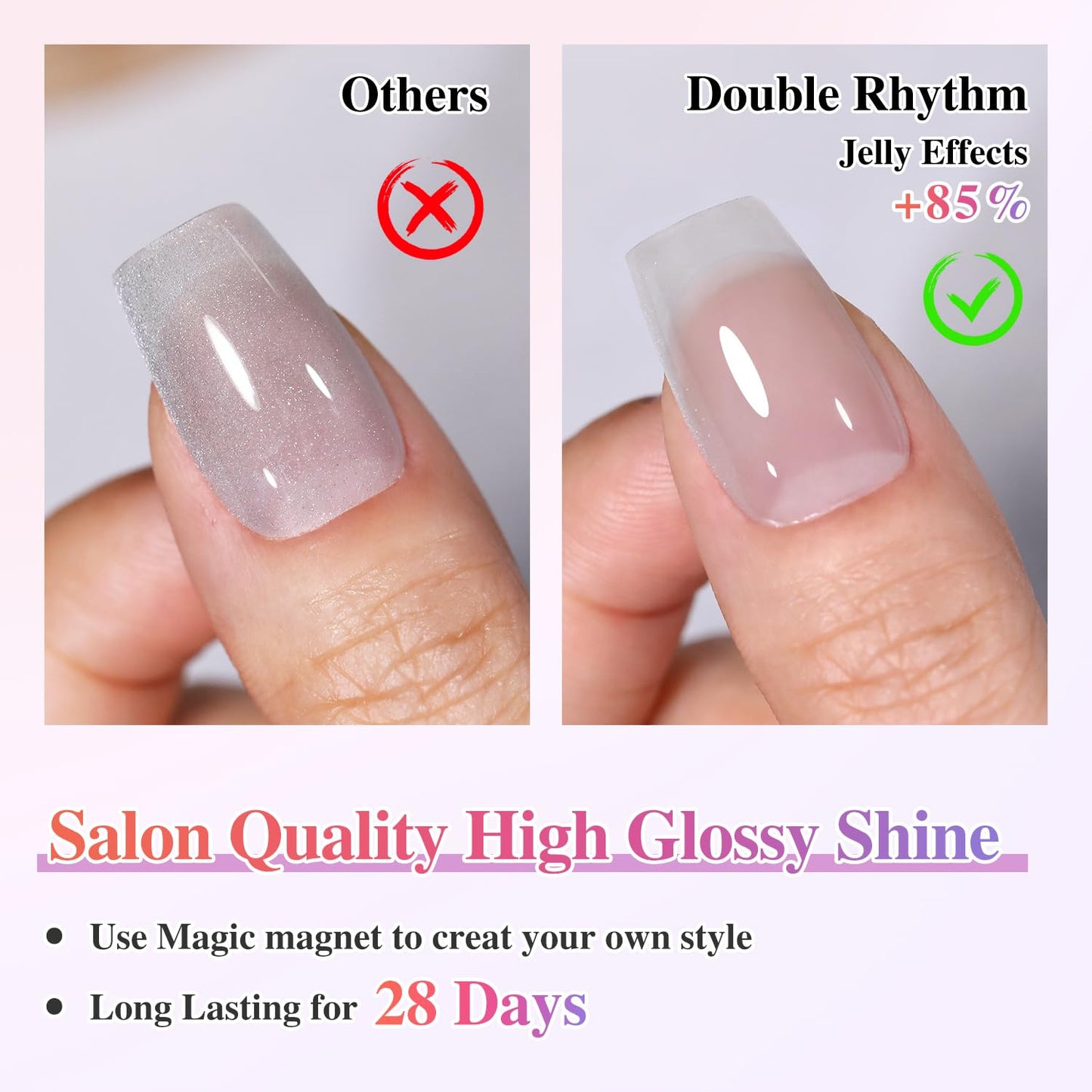 0.5 OZ Cat Eye Gel Polish with Magnet 15ML Holographic Glitter Shimmer Transluce