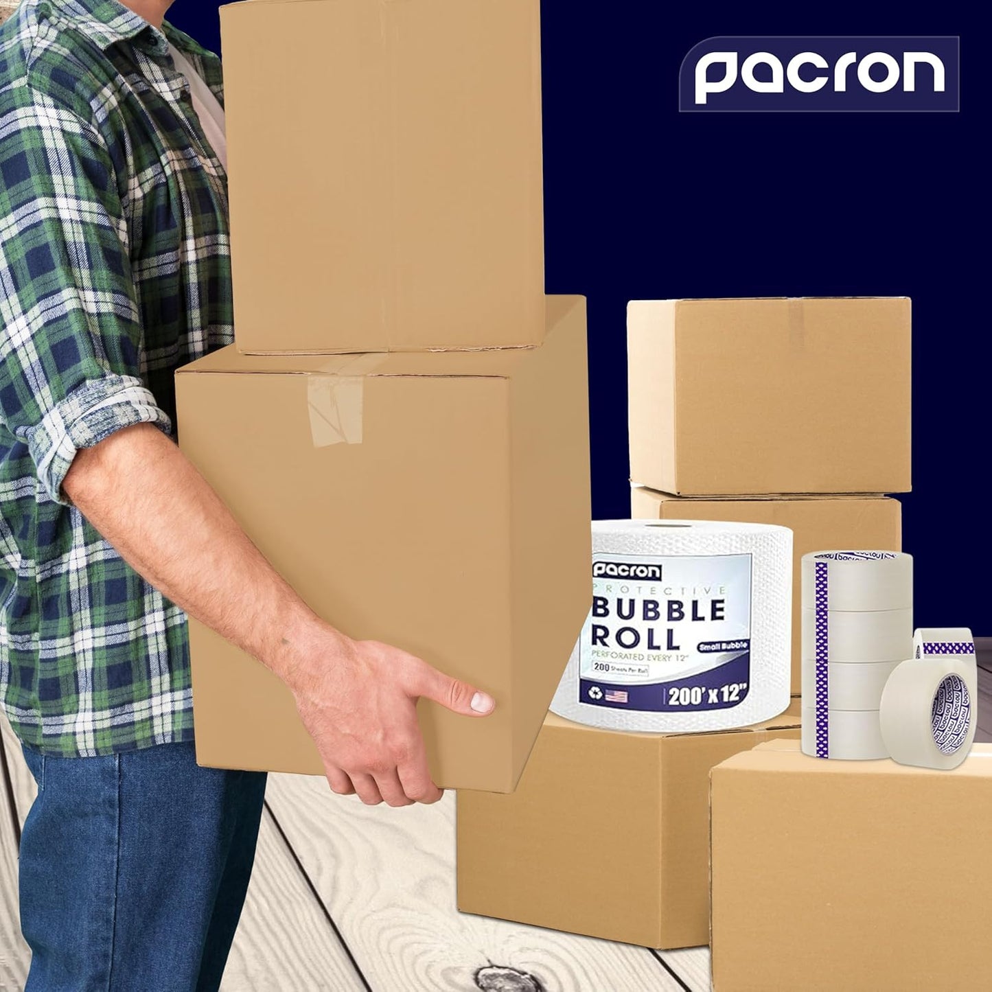 6 Pack Sturdy Cardboard Moving Boxes 12X12X12 – Durable Shipping, Packing, and S