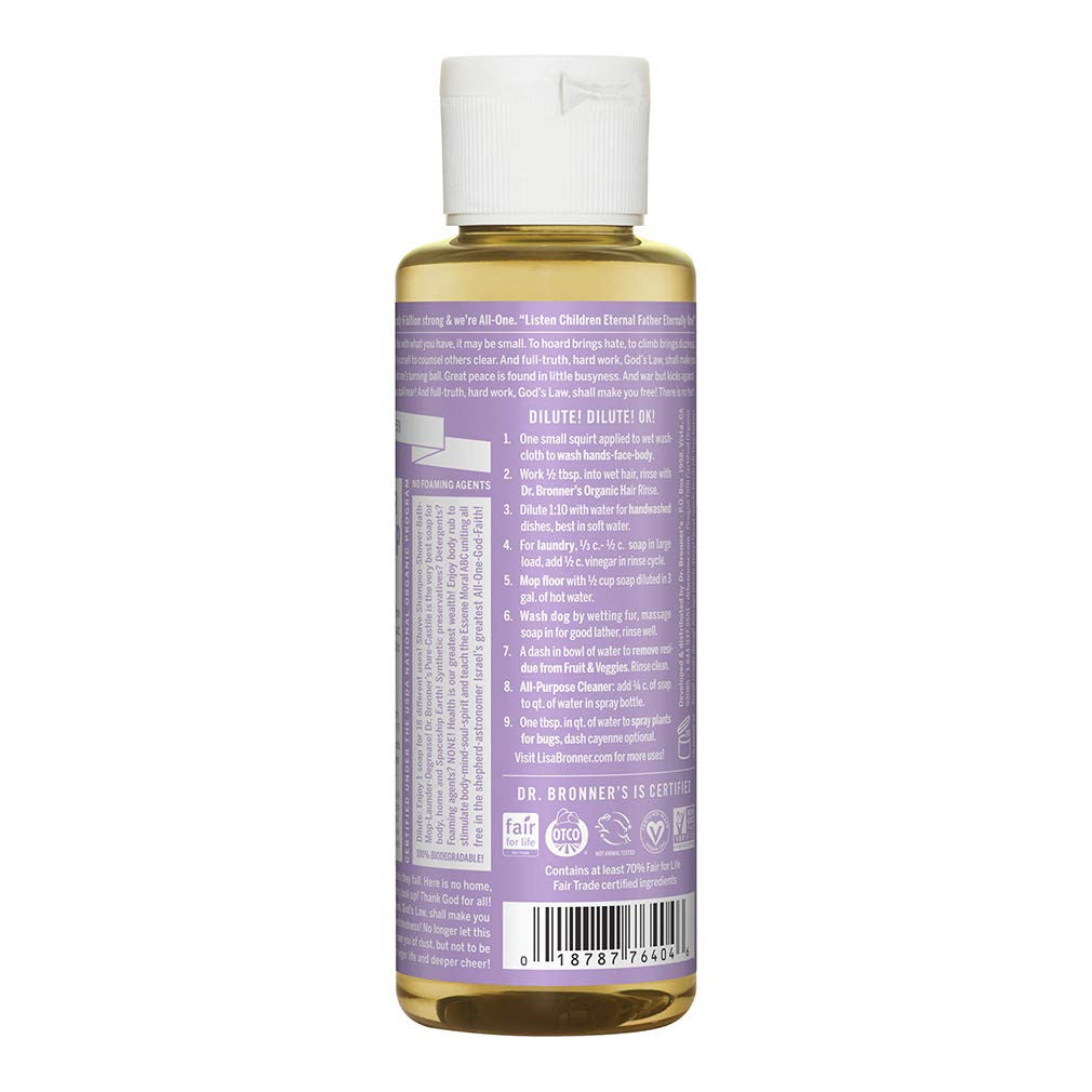- Pure-Castile Liquid Soap (Lavender, 4 Ounce) - Made with Organic Oils, 18-In-1