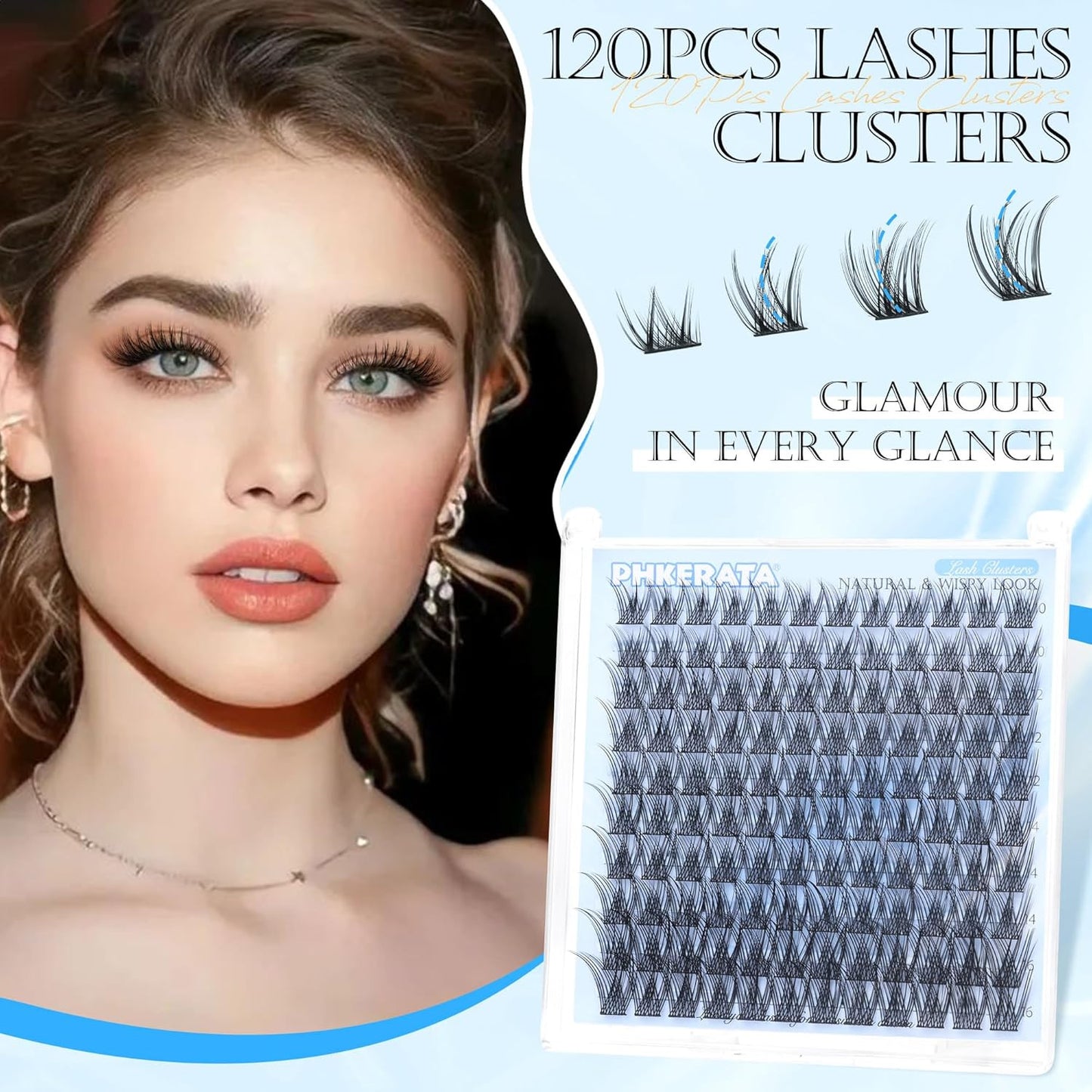 Wispy Eyelash Clusters Natural Lash Clusters 120 Pcs Individual Lashes Clusters