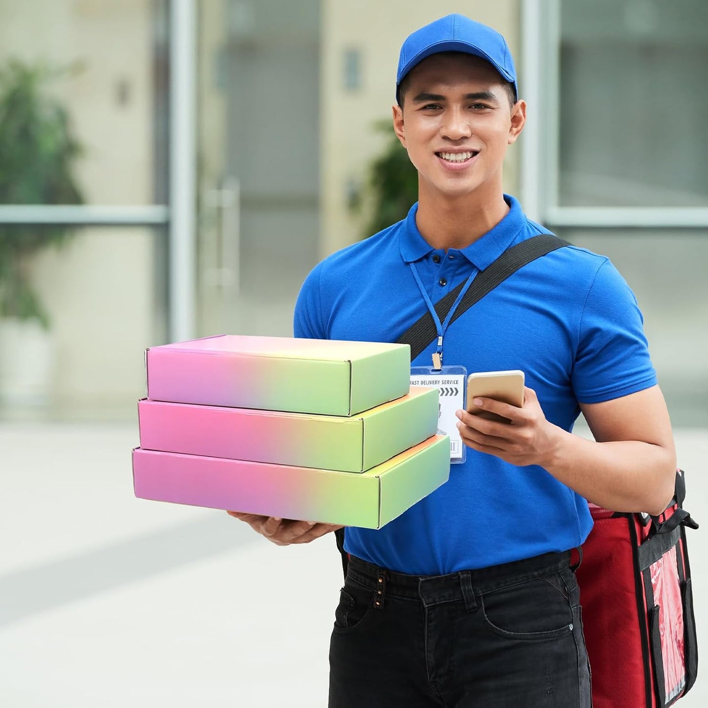 7X5X2 Shipping Boxes Small, 45 Pack Rainbow Corrugated Cardboard Mailer Boxes fo