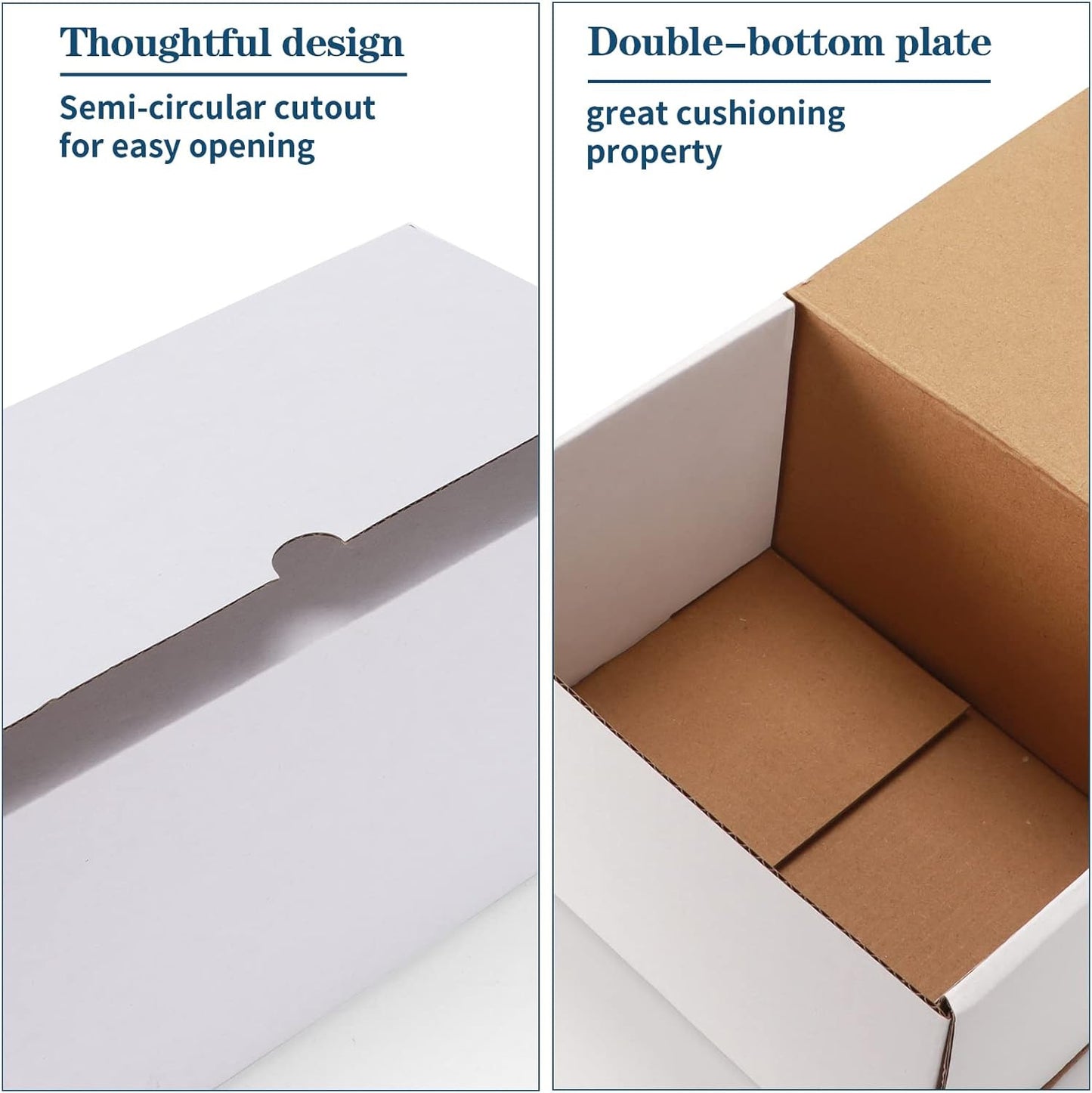 10X7X5 White Shipping Boxes Set of 20, Corrugated Cardboard Mailer Boxes for Pac