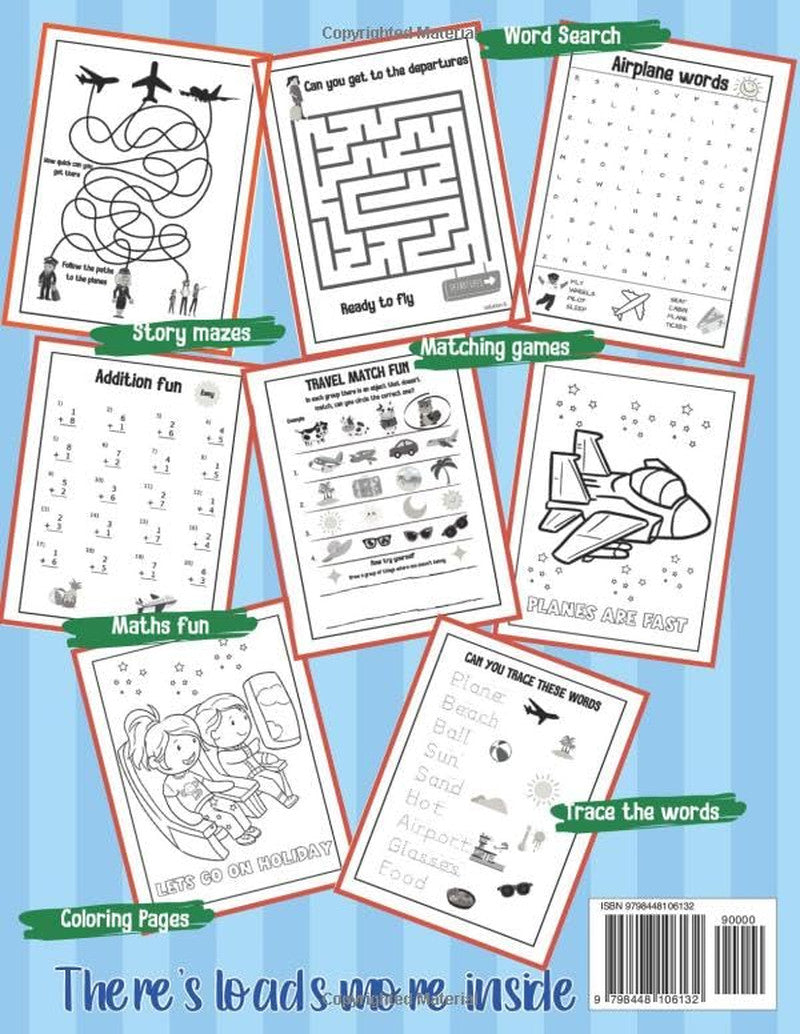 Airplane Activity Book for Kids Ages 4-8: a Fun Airplane Travel Activity Book |