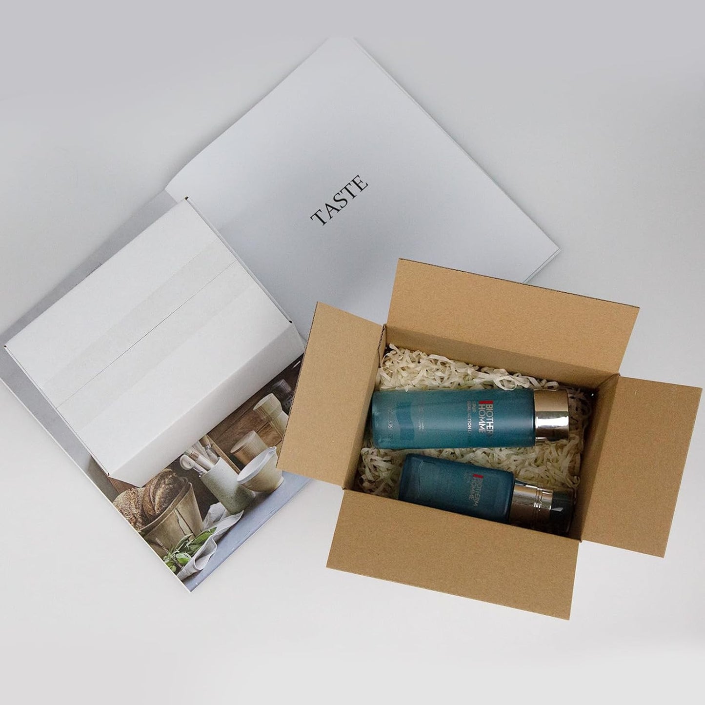 7X5X5 Inches Shipping Boxes Set of 40, White Corrugated Cardboard Box Literature