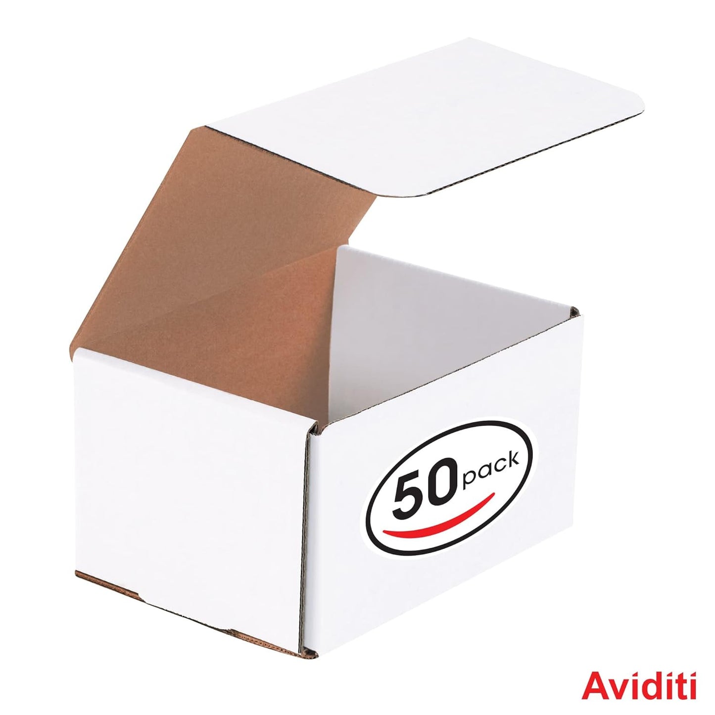 White Corrugated Cardboard Mailing Boxes, 6 1/2 X 4 7/8 X 3 3/4 Inches, Pack of