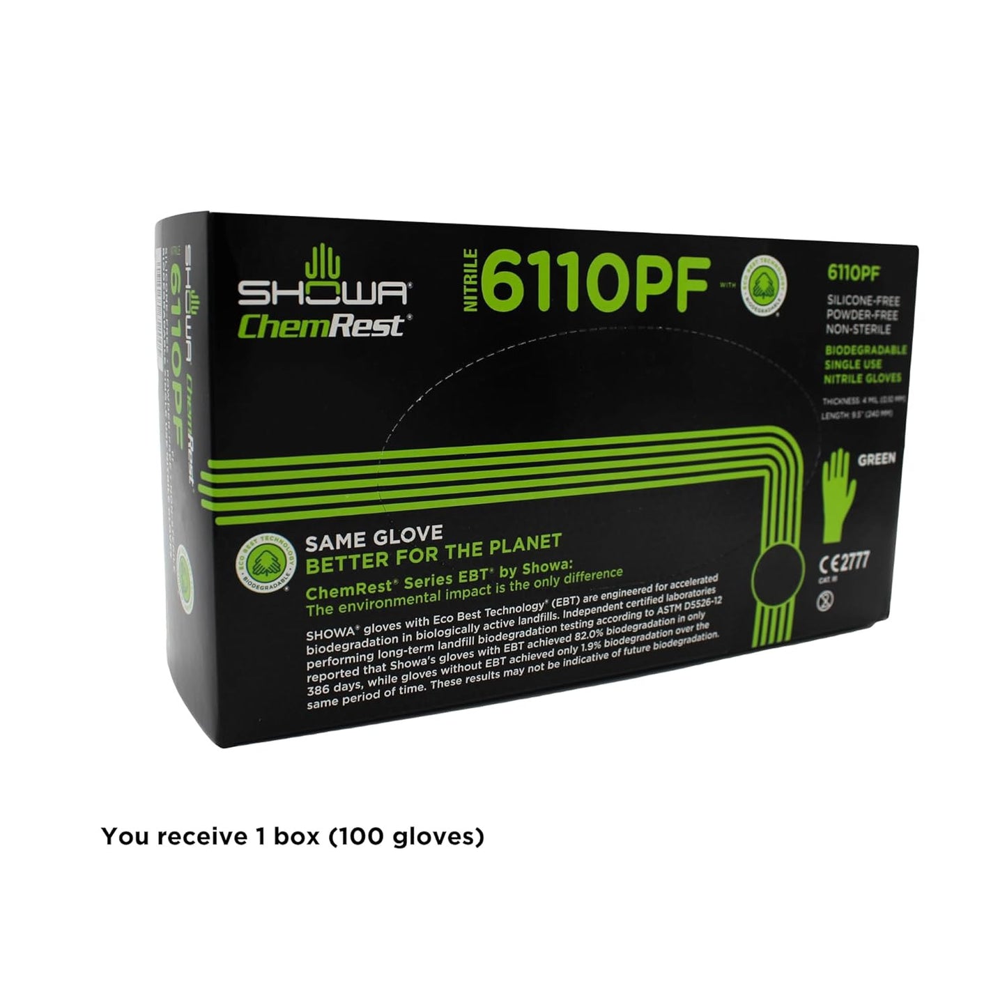 6110PF Sustainable EBT Latex-Free, Powder-Free, Nitrile Disposable Single Use Sa