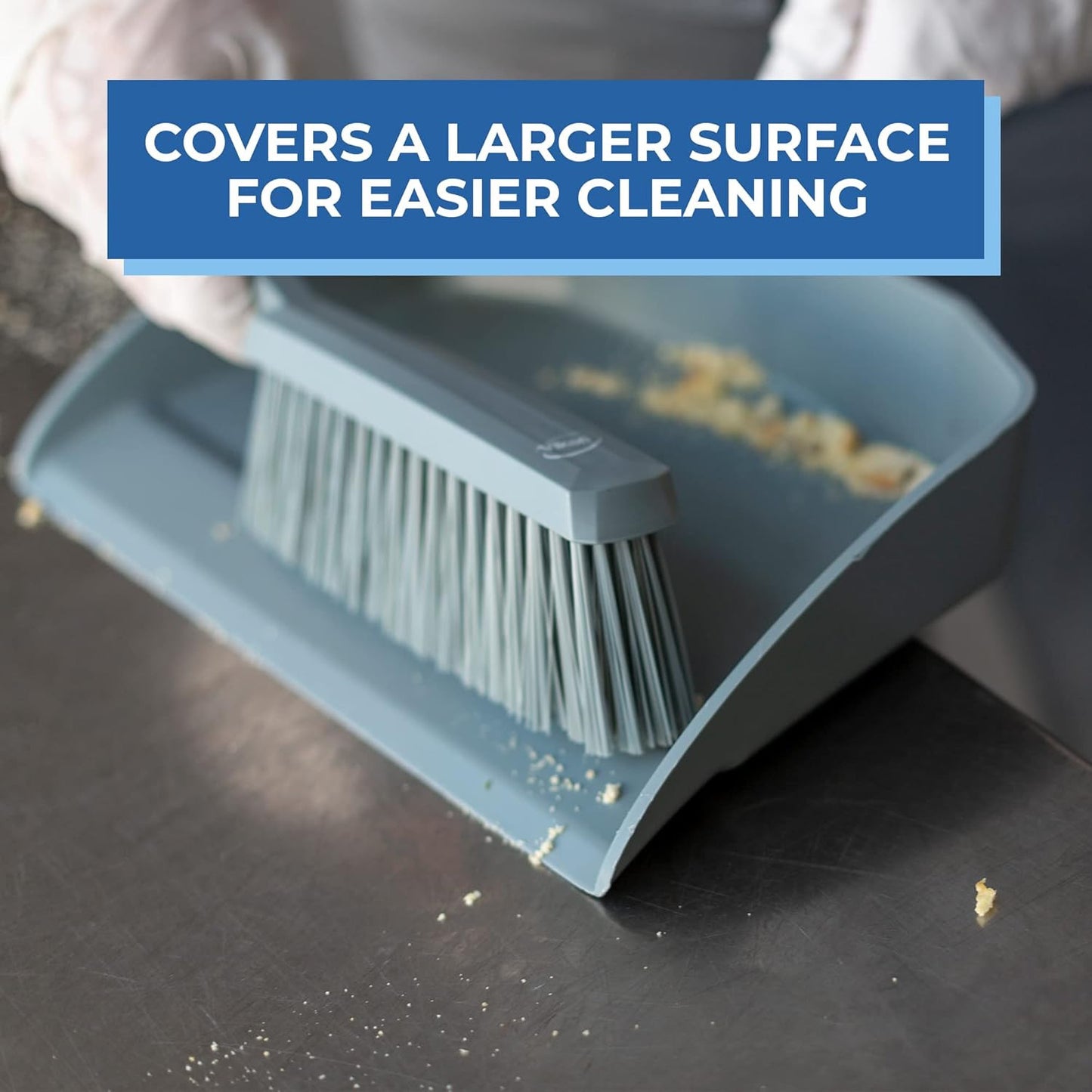 45877 Bench Cleaning Brush, Polypropylene/Polyester Soft Bristle Dustpan Brush &