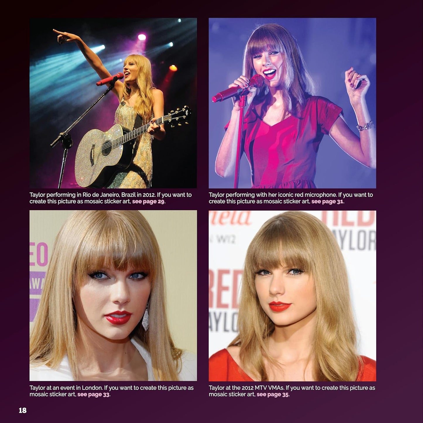 Ultimate Taylor Swift Sticker Mosaic Art: 13 Fearless Mosaic Art Designs & Fun F