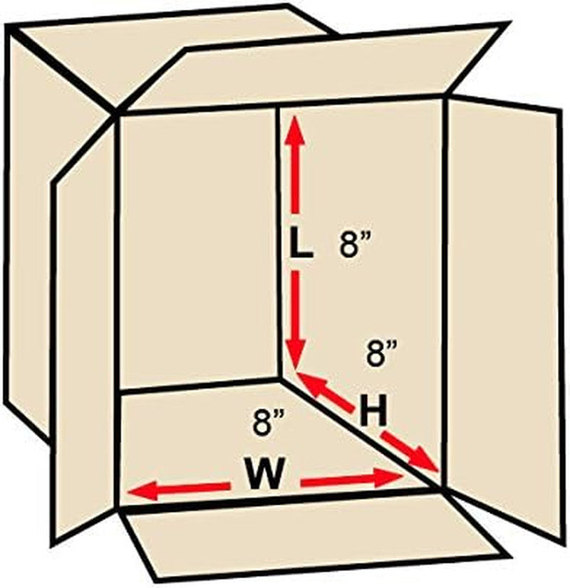 8X8X8 Corrugated Boxes, Small, 8L X 8W X 8H, Pack of 25 | Shipping, Packaging, M