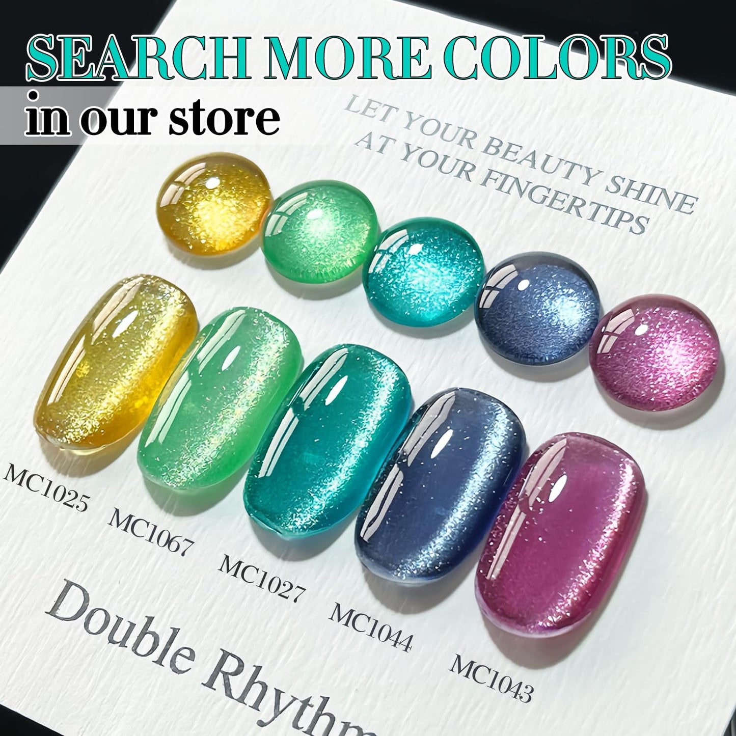0.5 OZ Cat Eye Gel Polish with Magnet 15ML Holographic Glitter Shimmer Transluce