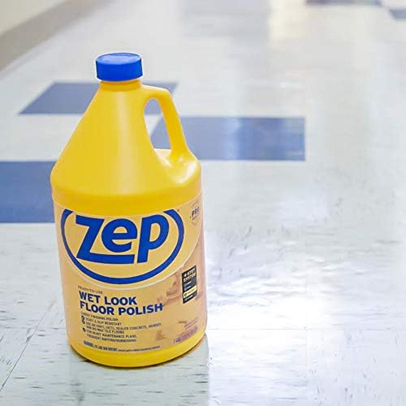 Wet-Look Floor Polish - 1 Gallon ZUWLFF128 - Long Lasting Shine