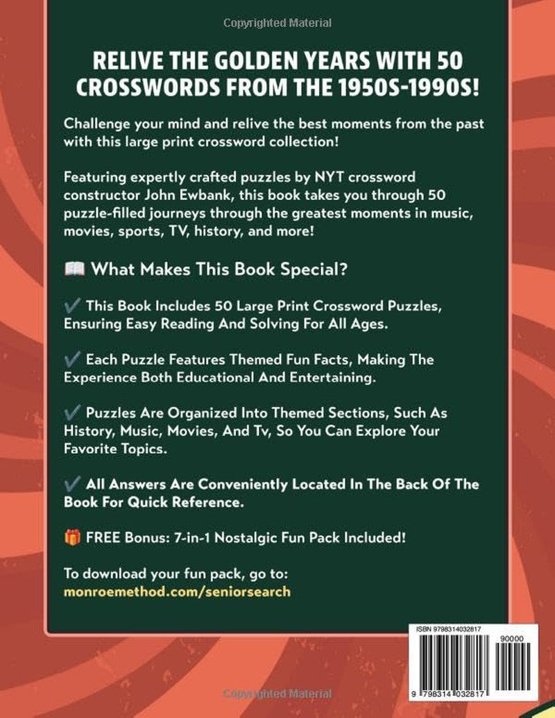 “A Blast from the Past” Nostalgic Crossword Puzzle Book for Seniors & Adults: 50