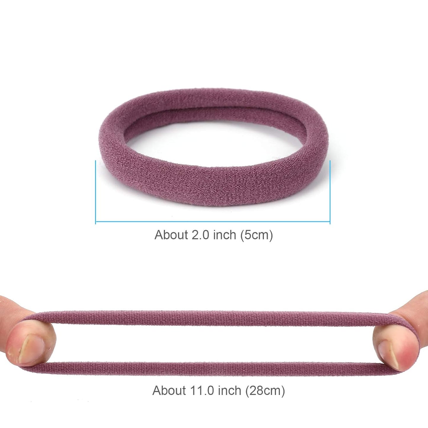 50PCS Large Hair Ties, Thick Cotton Seamless Hair Ties, Hair Elastic Ponytail Ho