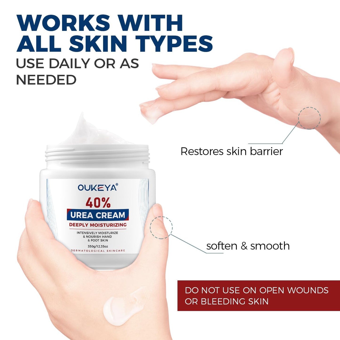 Urea Cream 40 Percent, Foot & Hand Cream for Dry Cracked, Urea Lotion for Feet M