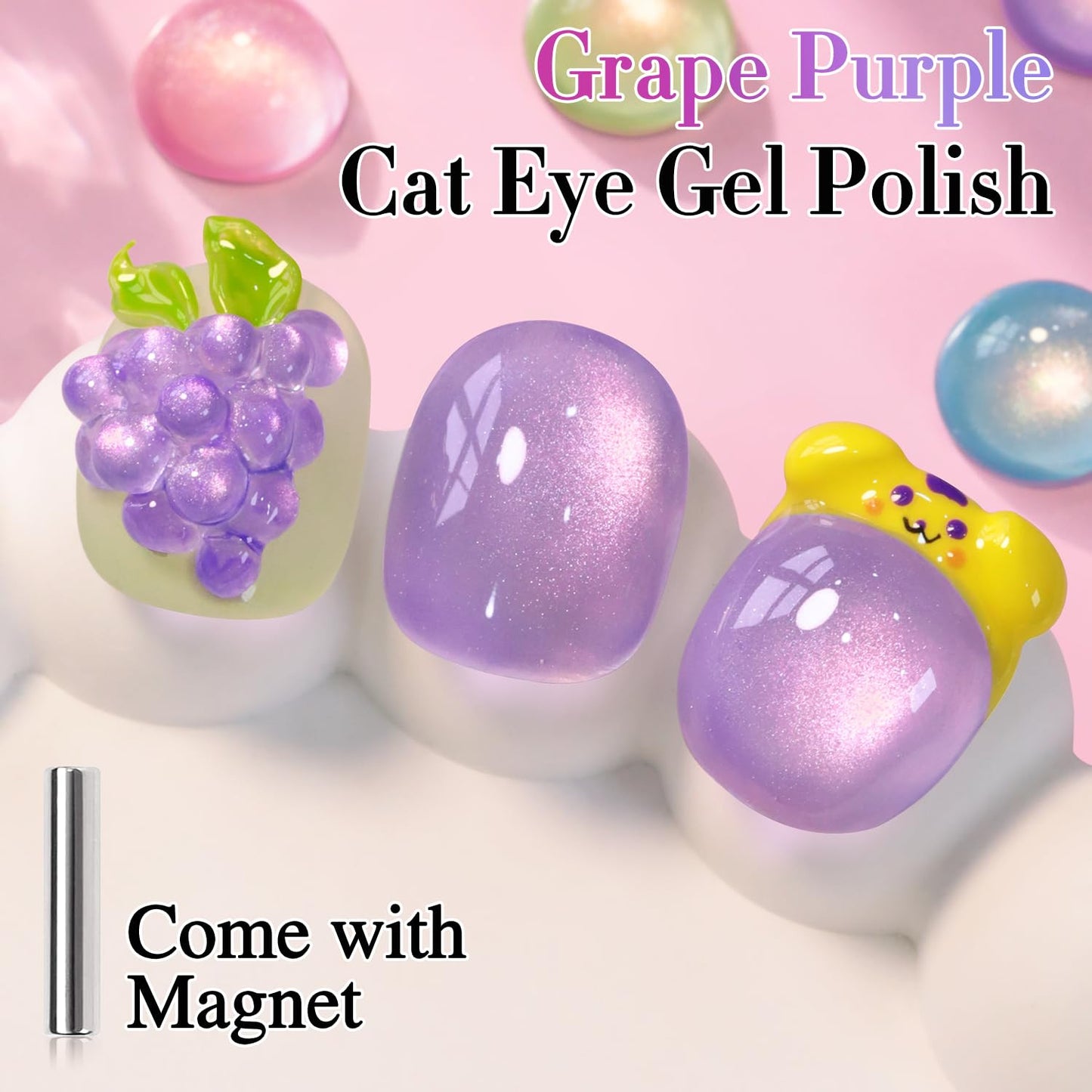 0.5 OZ Cat Eye Gel Polish with Magnet 15ML Holographic Glitter Shimmer Transluce