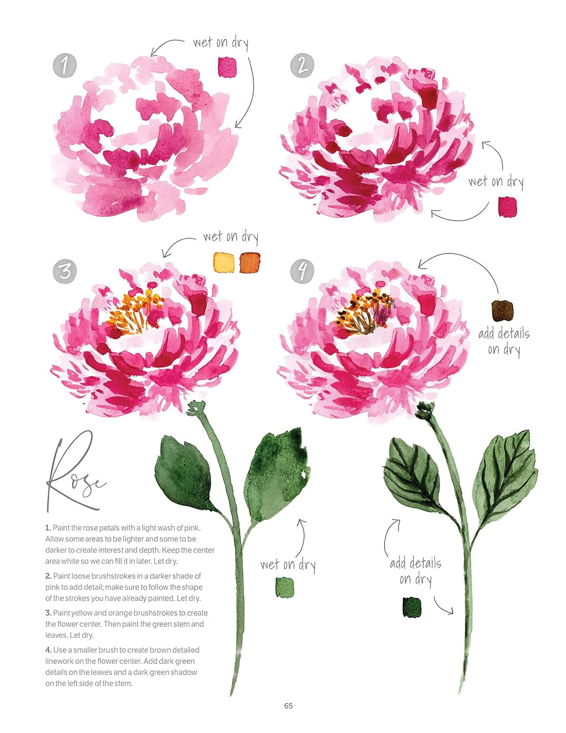 Watercolor the Easy Way: Step-By-Step Tutorials for 50 Beautiful Motifs Includin