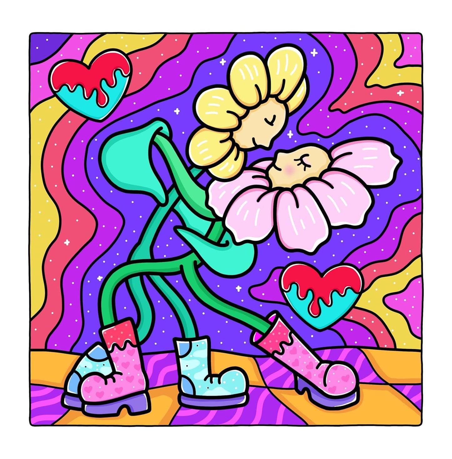 Trippy & Groovy: Psychedelic Coloring Book for Adults Featuring Mushrooms, Alien