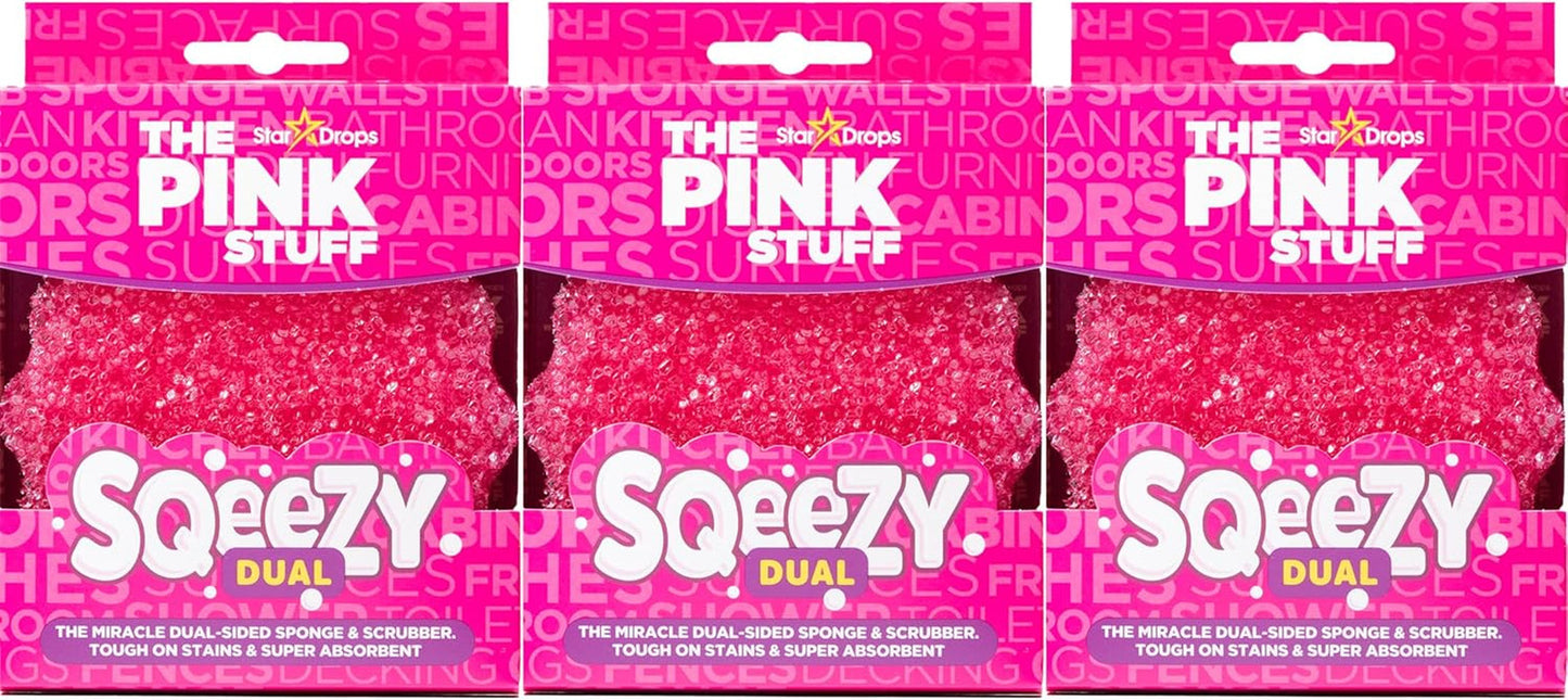 – the Pink Stuff – Sqeezy Miracle Dual Sided Scrubber Sponge, Scratch Free Solut