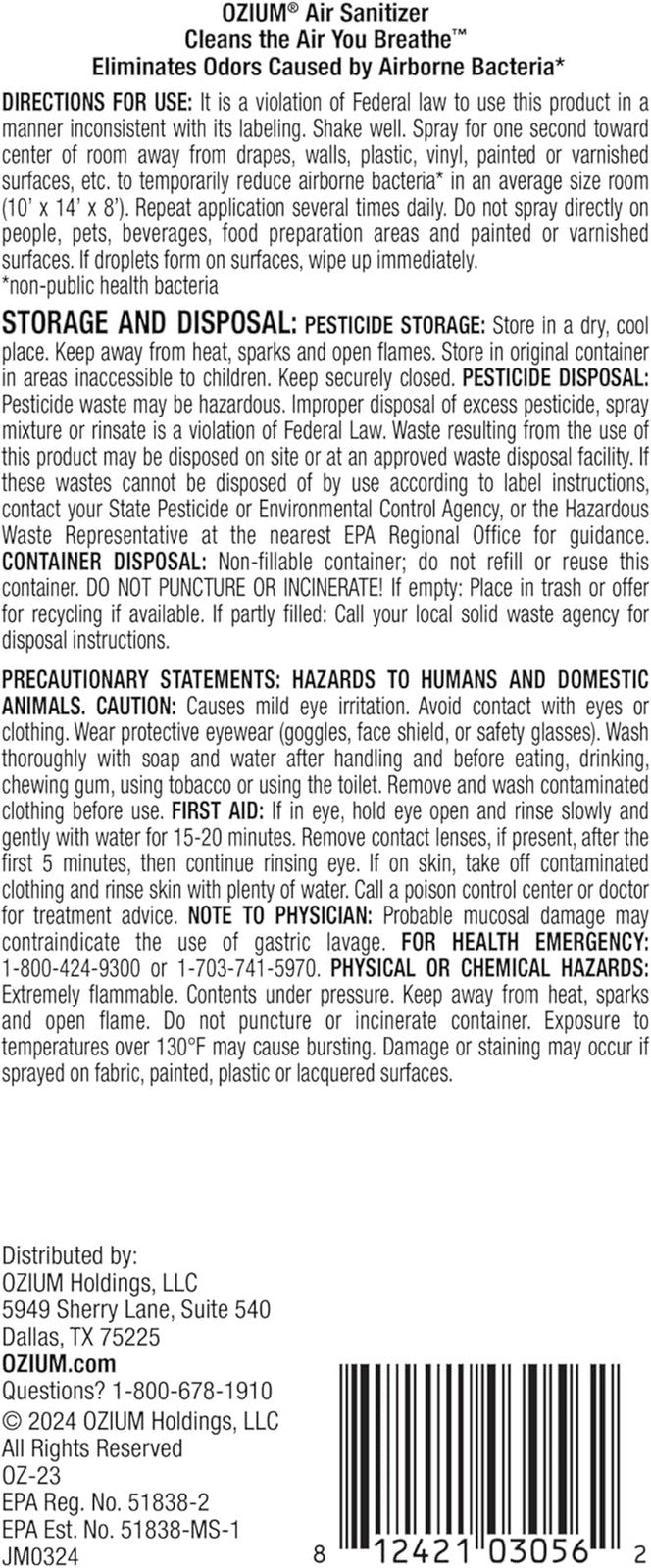 0.8 Oz. Air Sanitizer & Odor Eliminator for Homes, Cars, Offices and More, Vanil