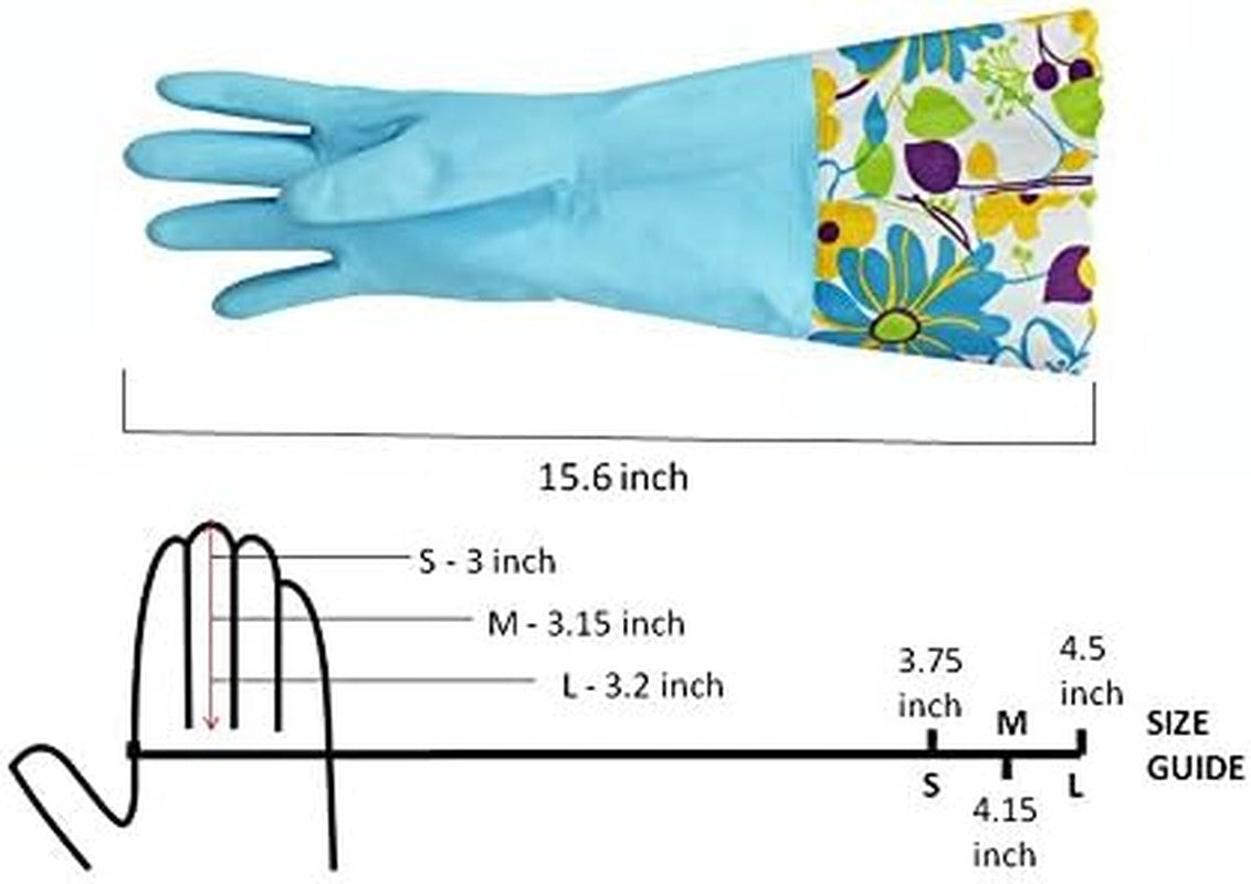 2 PAIRS Household Gloves Latex Free Cleaning Gloves with Soft Lining Long Cuff 1