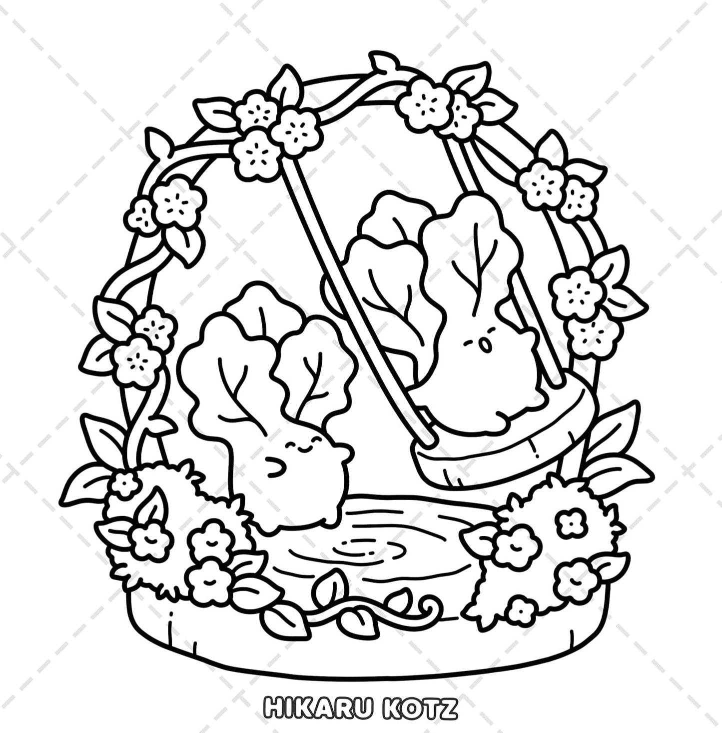 Veggie Life: Fruits and Vegetables Coloring Book for Adults and Teens