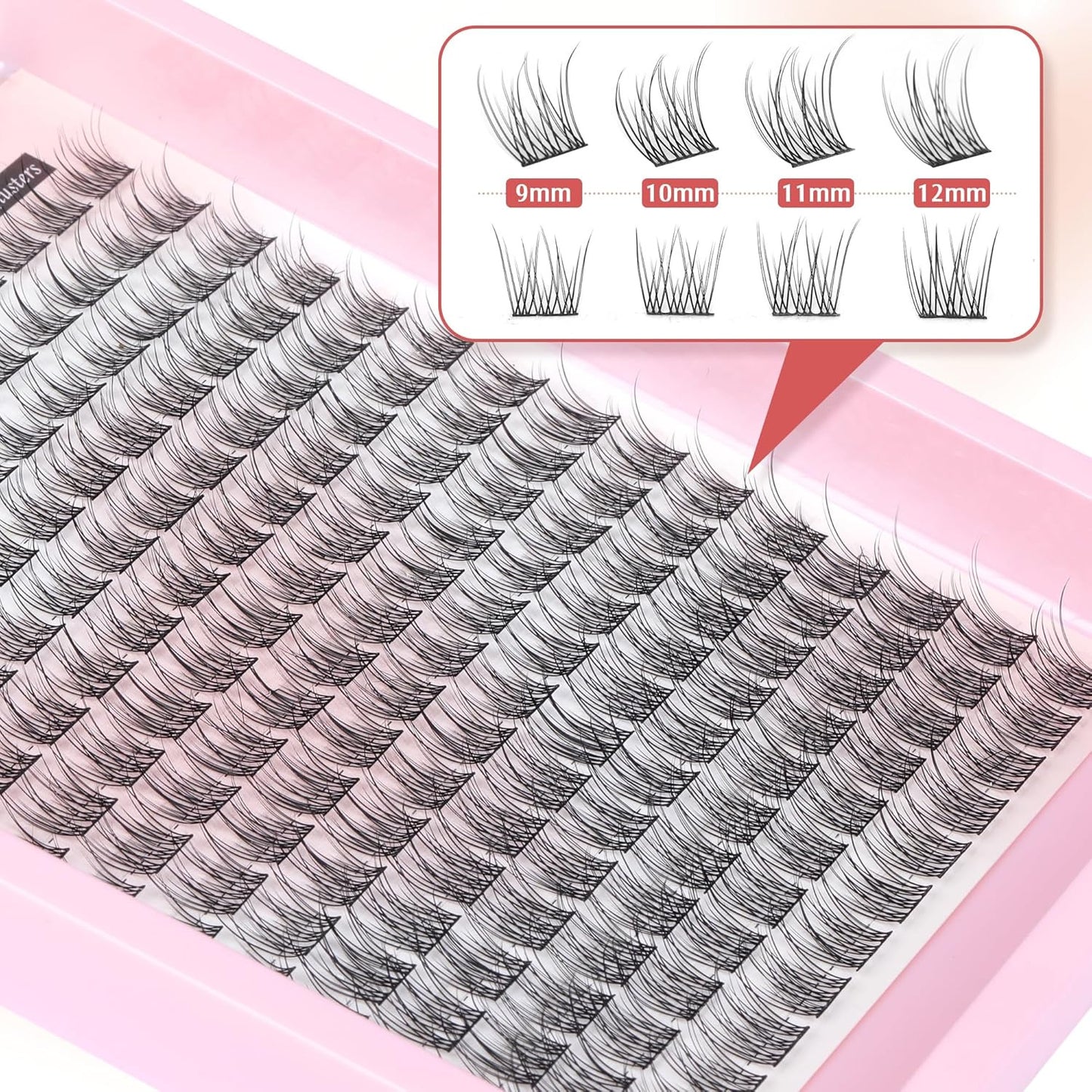 Wispy Lash Clusters Natural Cluster Lashes 180Pcs 9-12MM Individual Eyelash Exte