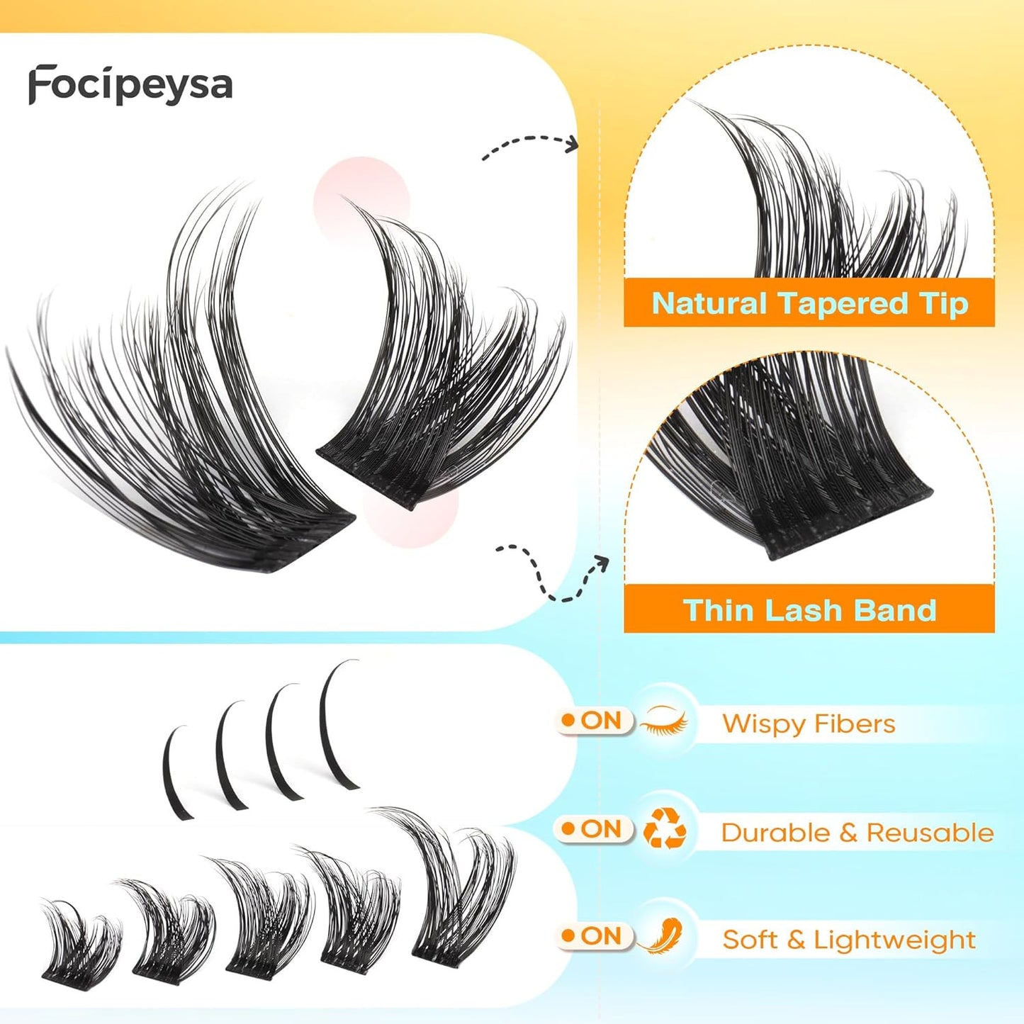 Volume Eyelash Clusters Kit with Spike Lash Cluster Bottom Individual Lash Exten