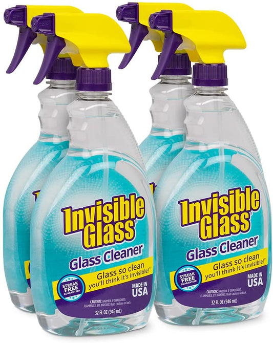 92194-4PK Premium Glass and Window Cleaner for Auto and Home Cleans Glass, Windo
