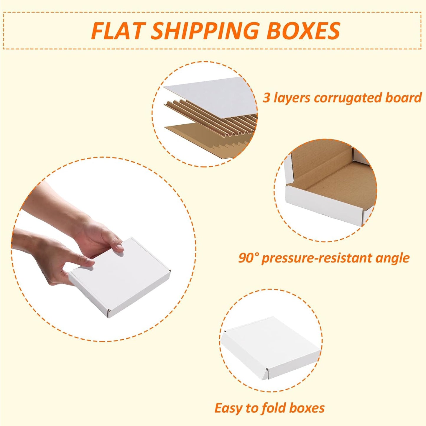7X5X1 Shipping Boxes Set of 30, White Corrugated Cardboard Mailer Box for Packin