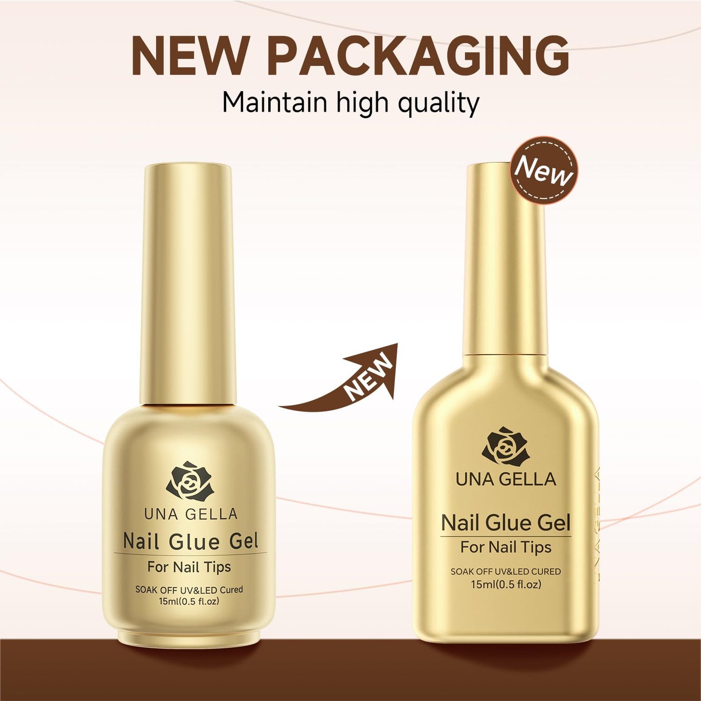 6 in 1 Gel Nail Glue for Clear Acrylic Nails Tips, 15Ml UV Nail Glue Long Lastin