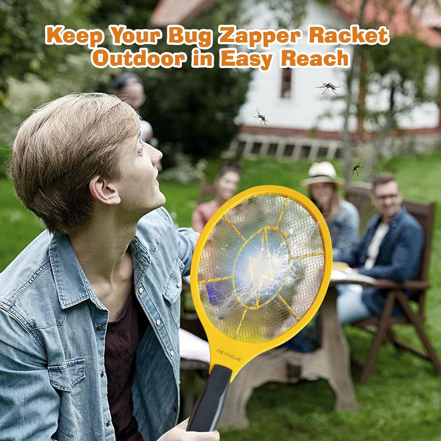 ® Electric Fly Swatter Bug Zapper Battery Operated Flies Killer Indoor & Outdoor