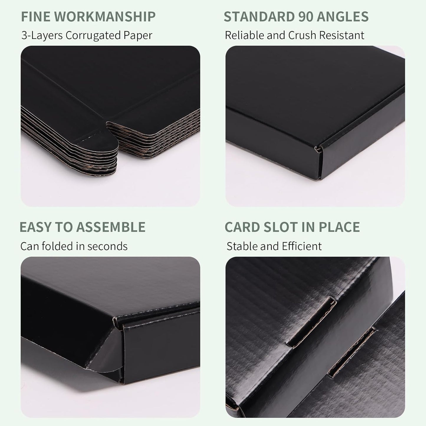 30 Pack 7X5X1 Black Shipping Boxes, Small Cardboard Mailer Boxes for Small Busin