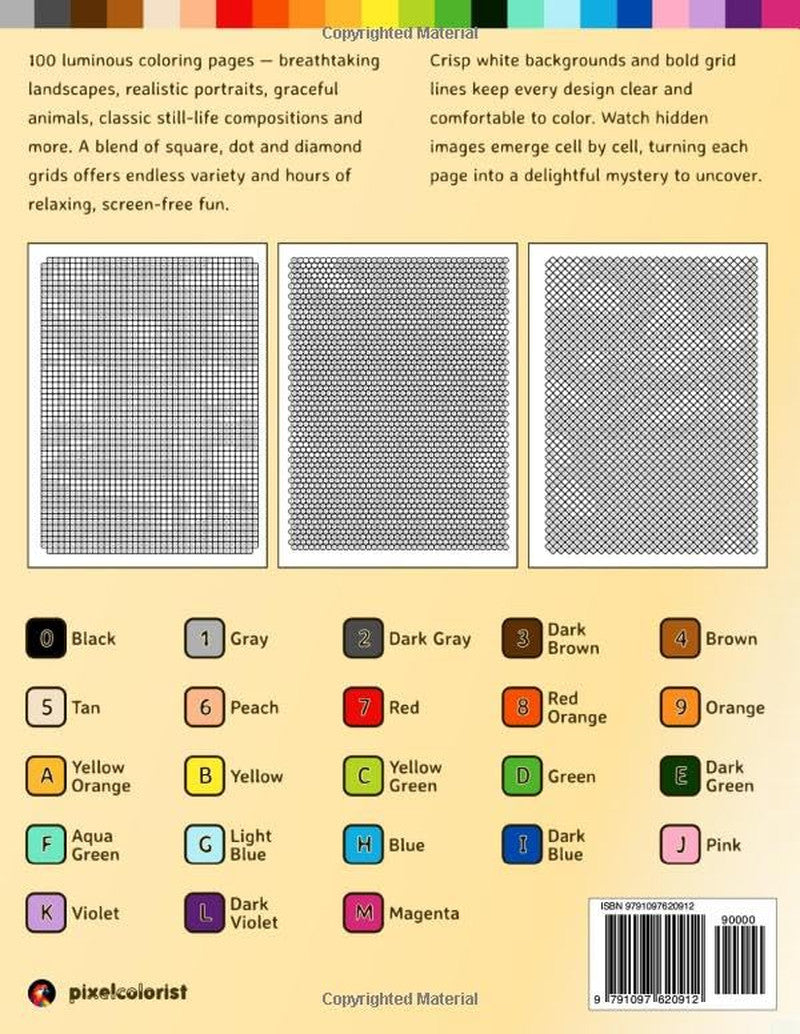 100 Color by Number Mysteries: White-Background Edition – a Coloring Book for Ad