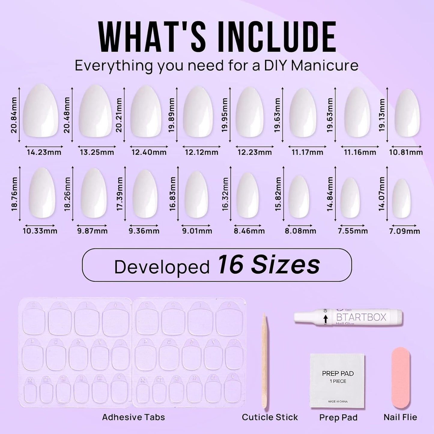 White Press on Nails Short - Soft Gel Press on Nails Almond, White Glue on Nails