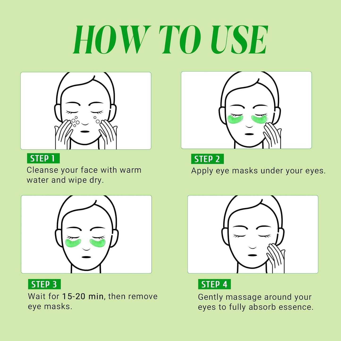 Under Eye Patches with Retinol and Aloe Vera Eye Mask for Dark Circles and Puffi