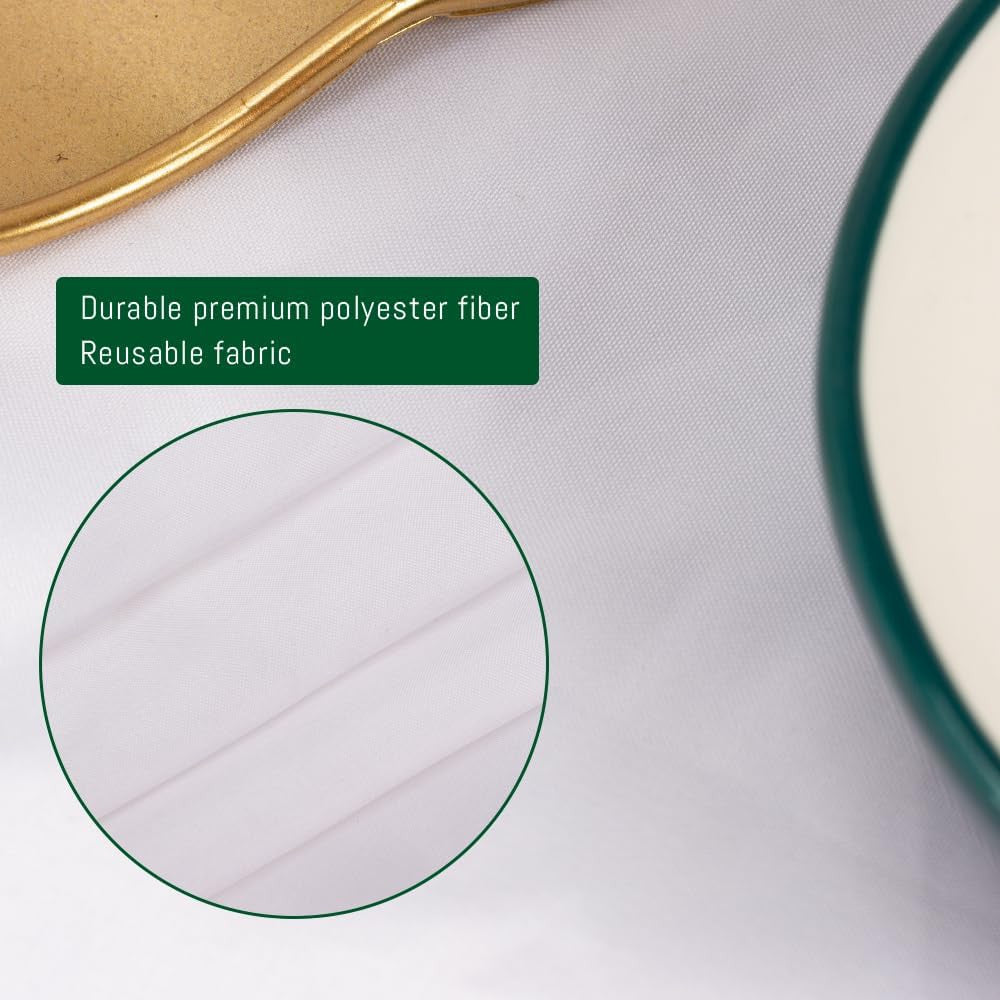 10 Pack round Tablecloth White 120 Inch, Stain Resistant and Wrinkle Polyester F